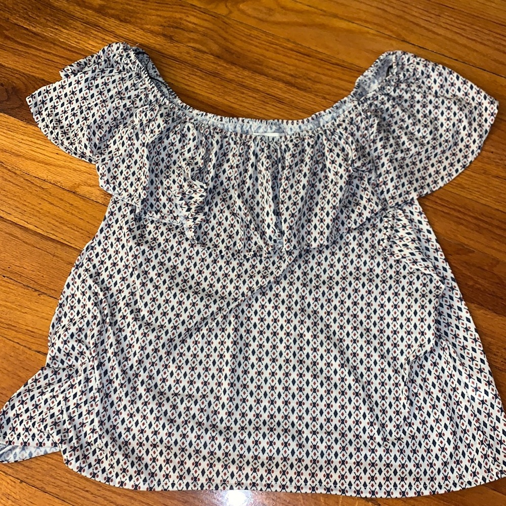 H&M printed off the shoulder top, size M